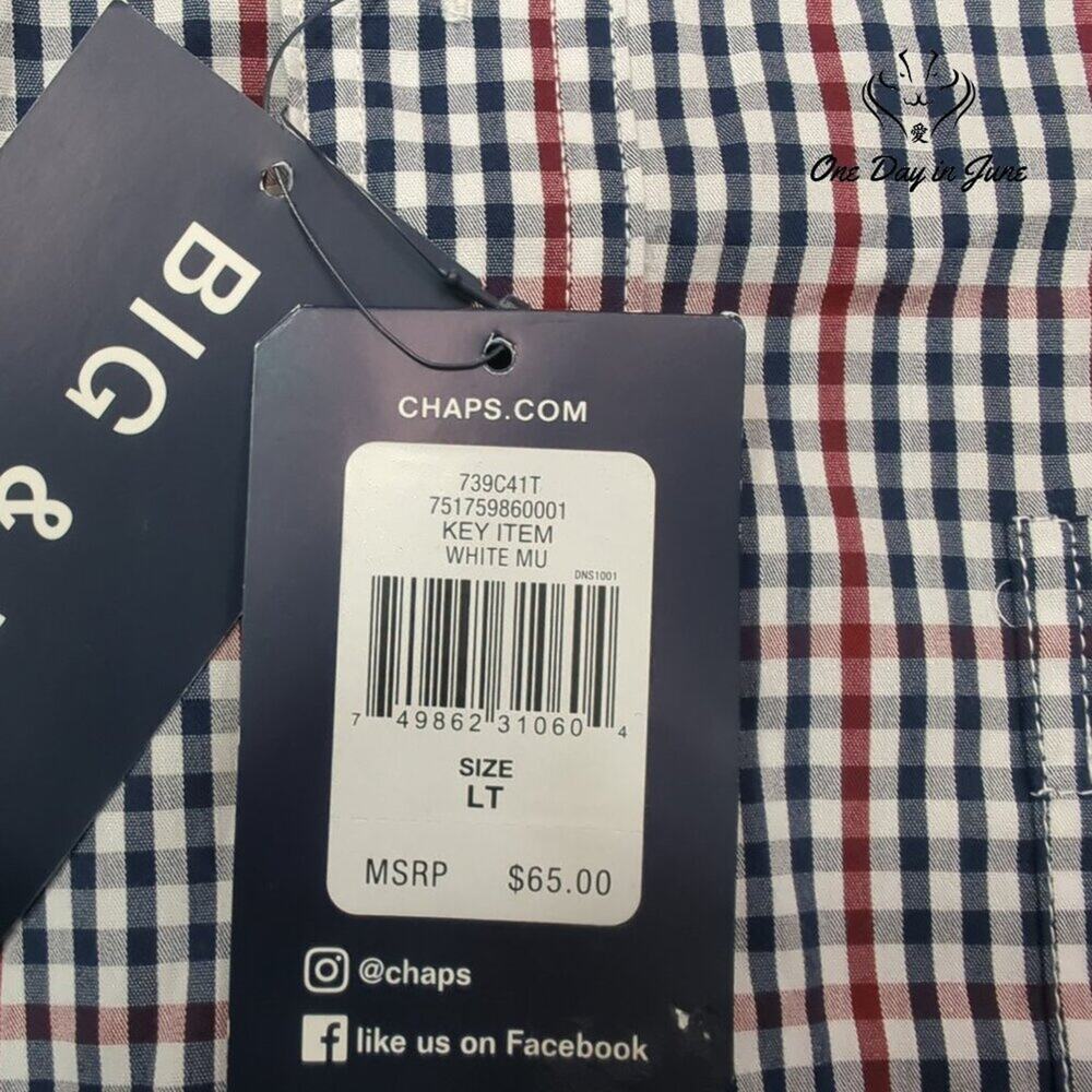 Chaps Big & Tall Long Sleeve Button Down Short Size LT - Picture 2 of 5